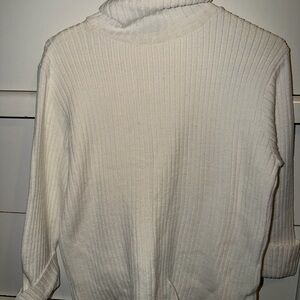 Women's Ribbed White Sweater